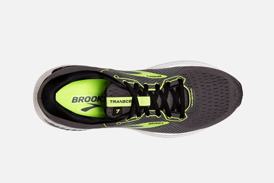 Brooks Transcend 7 Road Running Shoes Mens - Black/Green - CATGX-2984